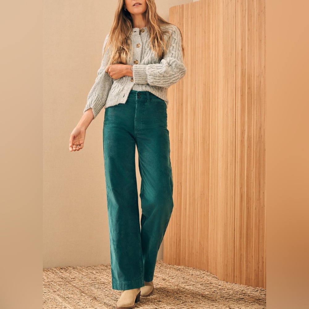 Stretch Cord Wide Leg Pant - Sea Moss - Sea Moss / 30 NWT